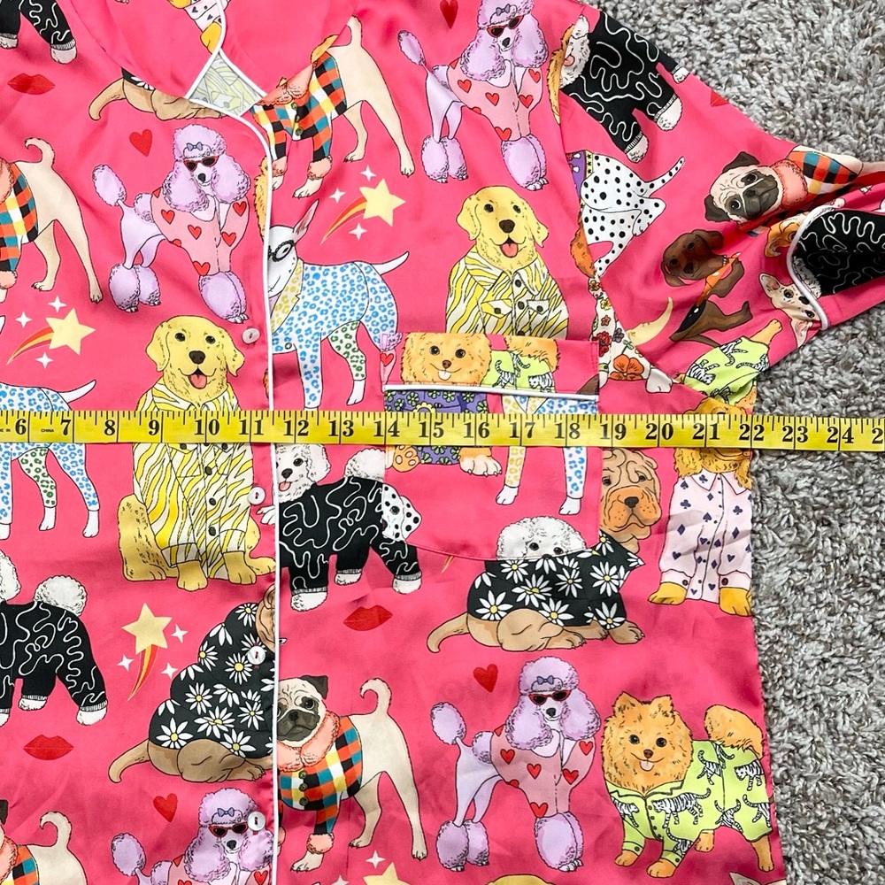 Karen Mabon Pink Dog Print Pajama Top - Picture 6 of 11